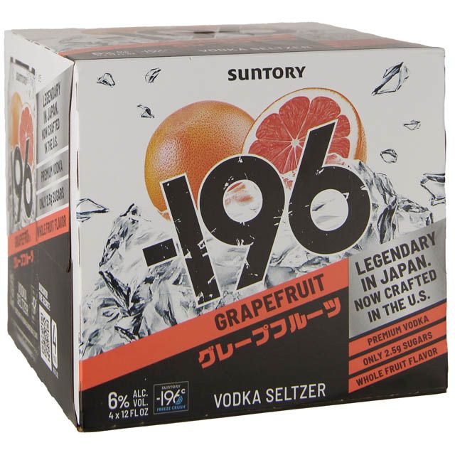 Suntory -196 Grapefruit Vodka Seltzer 4Pk / 4-355mL - Marketview