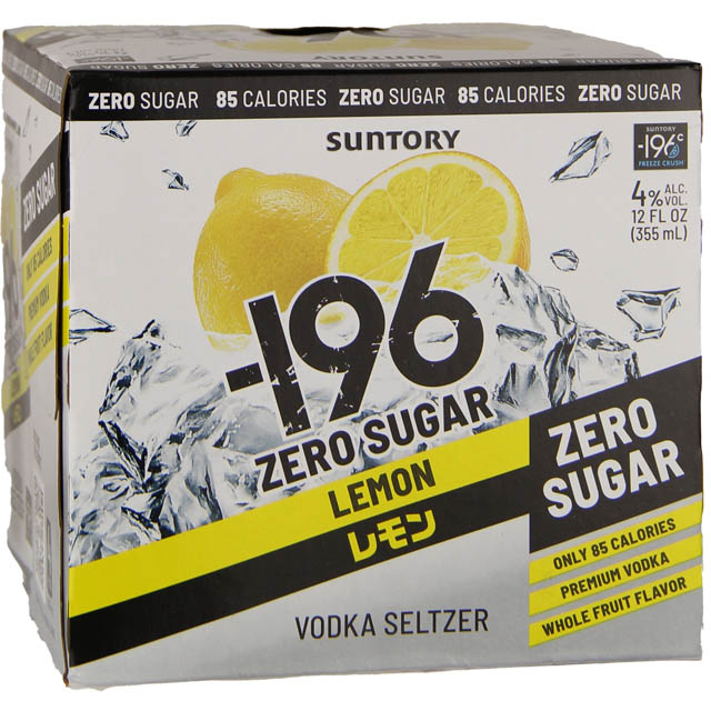 Suntory -196 Zero Sugar Lemon Vodka Seltzer 4 Pk / 4-355mL