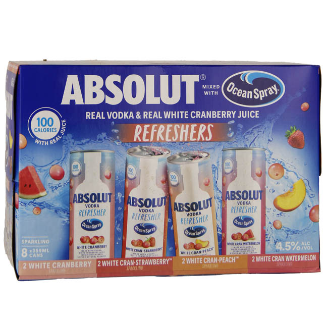 Absolut Ocean Spray Vodka Cranberry Variety 8 Pk / 8-355mL