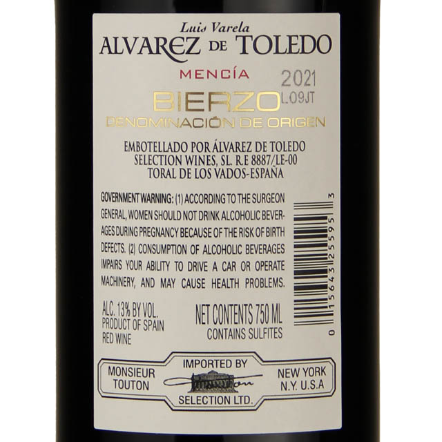 Alvarez De Toledo Mencia Roble Bierzo / 750mL - Marketview Liquor