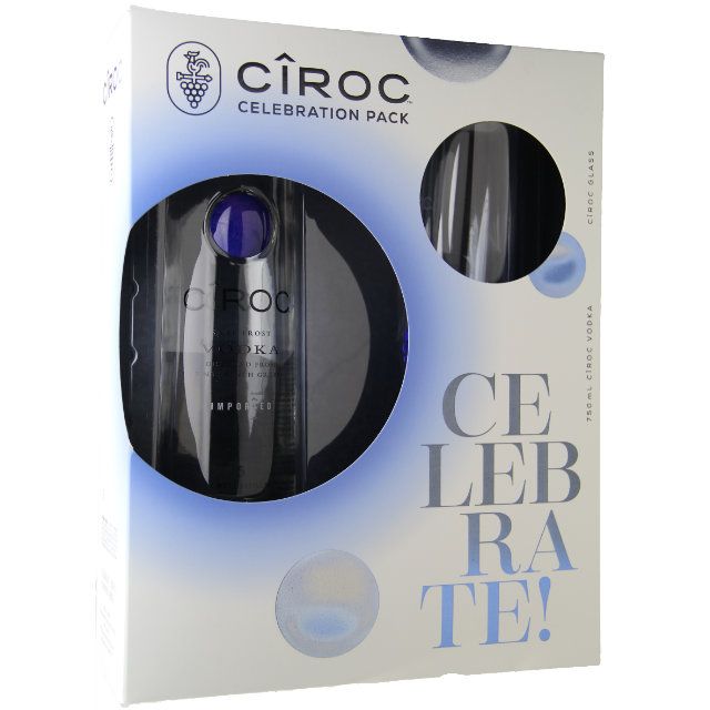 Ciroc Vodka Gift Set with Ciroc Glass / 750 ml Marketview Liquor