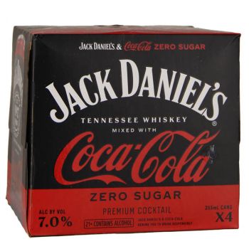 Jack Daniel's Tennessee Whiskey and Coca Cola 4 Pack / 4-355mL