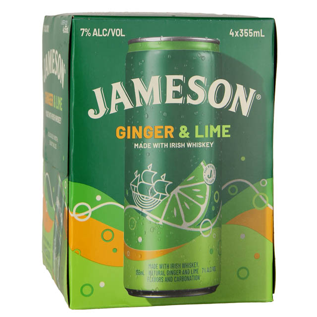 Jameson Ginger & Lime 4 Pack Cans / 4355mL Marketview Liquor