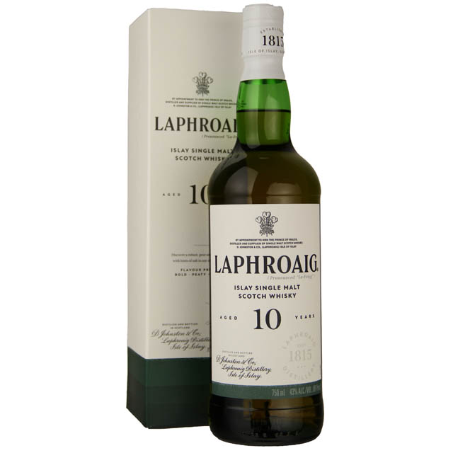 Laphroaig 10 Yr Islay Single Malt Scotch Whisky / 750 ml
