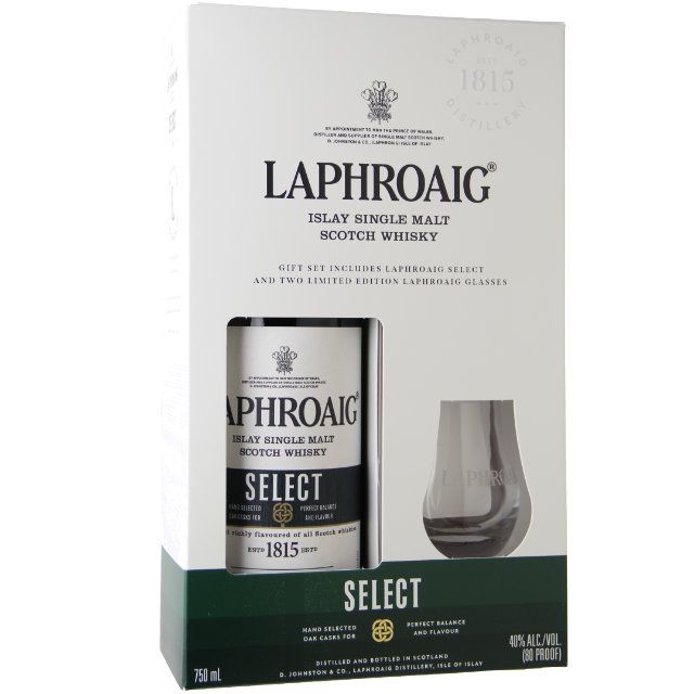 Laphroaig Select with Gift Set Single 2 - 750 Islay ml Scotch / Whisky Malt Glasses Liquor Marketview