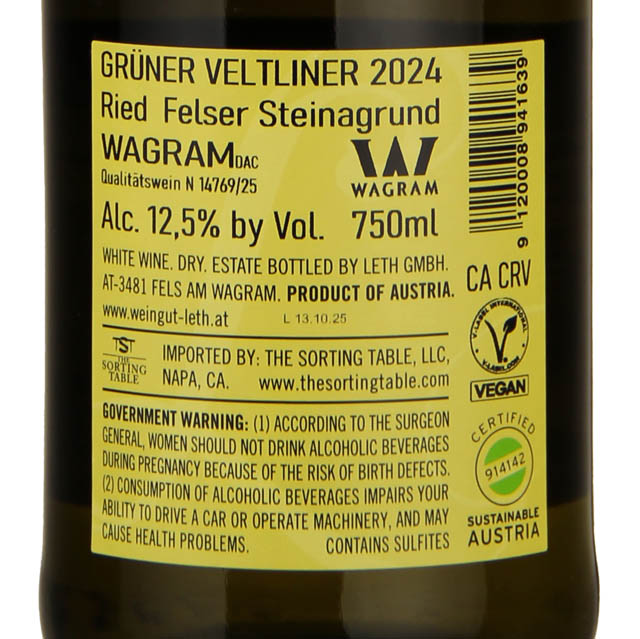 Leth Steinagrund Gruner Vetliner / 750 ml - Marketview Liquor