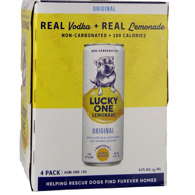 High Noon Lucky One Lemonade Vodka 4 Pk / 4-355mL - Marketview Liquor