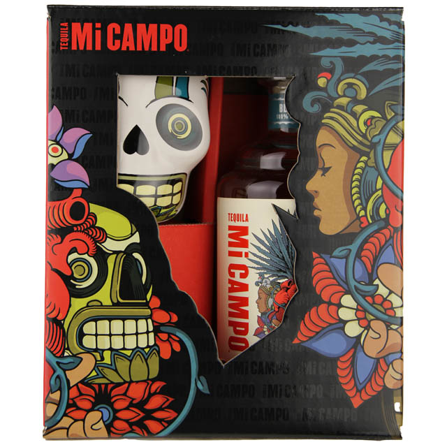 Mi Campo Blanco Tequila Gift Set with Skull Mug / 750mL