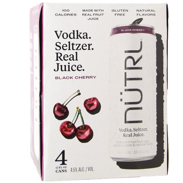 Nutrl Vodka Black Cherry Seltzer 4 Pack / 4355mL Marketview Liquor