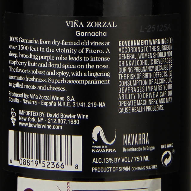 Vina Zorzal Garnacha Red / 750mL - Marketview Liquor