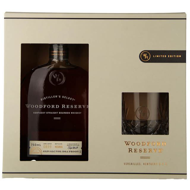 Woodford Reserve Bourbon Gift Set with Rock Glass / 750 ml Marketview